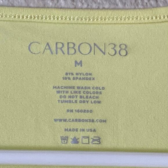 Carbon38 Long Sleeve Tie Top in Melt Medium Green Yellow Neon Ballet Wrap Shirt - Picture 6 of 10